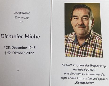 Am Grab von Michael Dirmeier aus Atzing